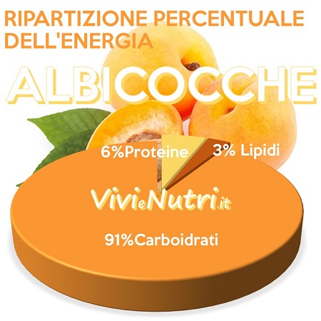 Le albicocche: ripartizione energetica